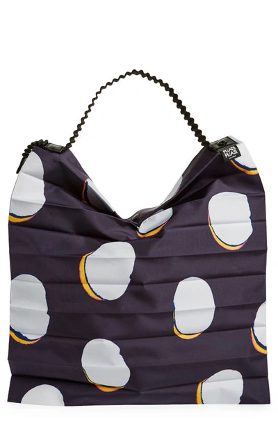 Issey Miyake Bean Dots Pleated Tote In Black