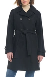 Sanctuary Double Breasted Trench Coat In Black