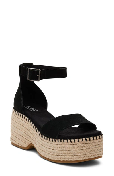 Toms Laila Espadrille Platform Sandal In Black