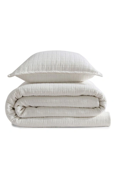 Calvin Klein Essential Washed Jacquard Coverlet In Off White