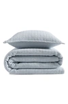 Calvin Klein Essential Washed Jacquard Coverlet In Blue