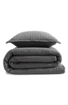 Calvin Klein Essential Washed Jacquard Coverlet In Dark Grey