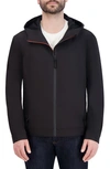 Cole Haan Water Resistant Hooded Running Jacket In Black