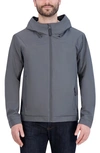 Cole Haan Water Resistant Hooded Running Jacket In Grey