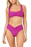 L*space Dani Ribbed Bikini Bottoms In Berry