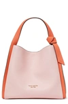 Kate Spade Knott Large Colorblock Leather Handbag In Crepe Pink Multi