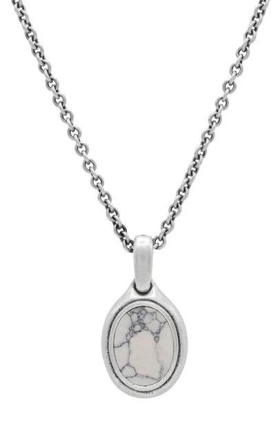 John Varvatos Artisan Howlite Pendant Sterling Silver Necklace In Metallic