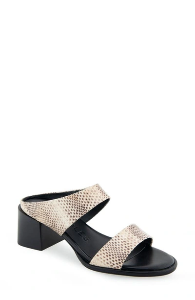 Aerosoles Nika Slide Sandal In Roccia Snake Print Leather