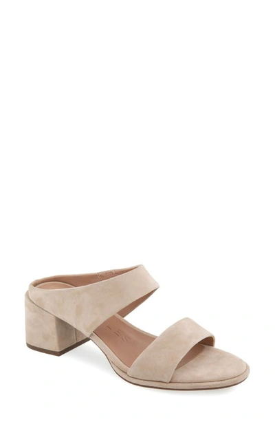 Aerosoles Nika Slide Sandal In Pale Khaki Suede