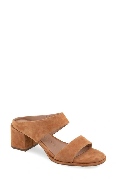 Aerosoles Nika Slide Sandal In Tan Suede