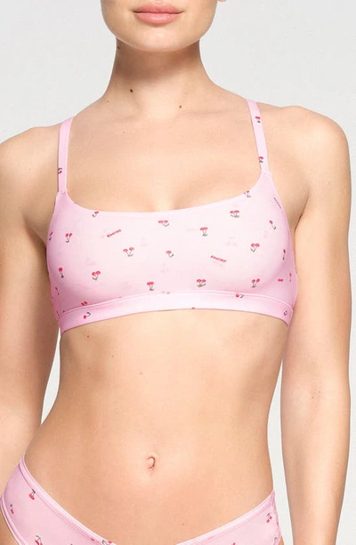 Skims Fits Everybody Assorted 2-pack Scoop Bralettes In Pink Cherry Print