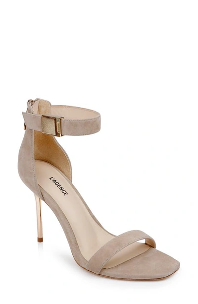 L Agence Thea Ankle Strap Sandal In Macaroon