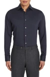 Jack Victor Aurelio Cotton & Silk Blend Dress Shirt In Navy