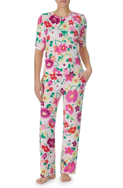 Kate Spade Print Pajamas In Blush Floral