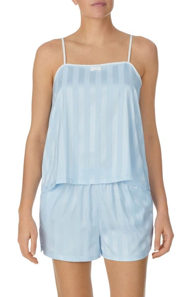 Kate Spade Print Short Pajamas In Aqua Stripe