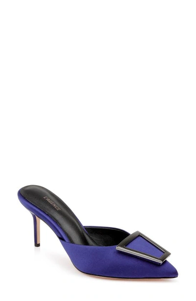 L Agence Charlene Buckle Mule In Midnight Blue