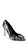 L'agence Elea Buckle Pump In Paisley Satin