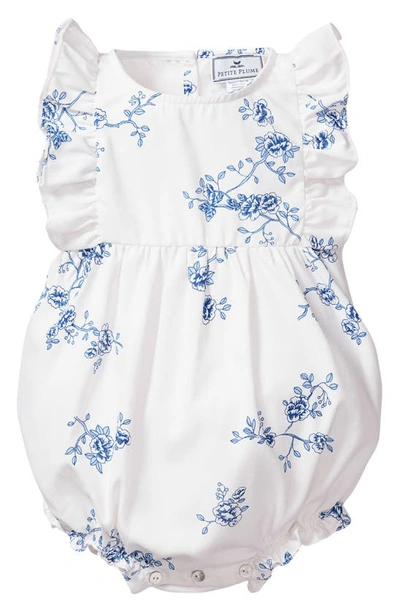 Petite Plume Babies' Ruffle Trim Cotton Blend One-piece Pyjamas In White