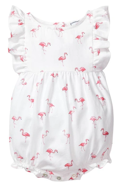 Petite Plume Babies' Ruffle Trim Cotton Blend One-piece Pajamas In White