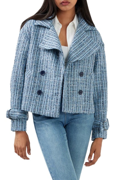 Belle & Bloom Power Over Me Tweed Jacket In Blue