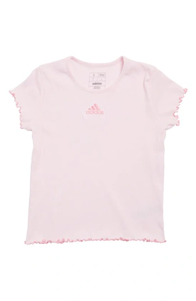 Adidas Originals Kids' Cotton Lettuce Edge T-shirt In Clear Pink