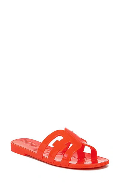 Sam Edelman Bay Jelly Slide Sandal In Bright Poppy