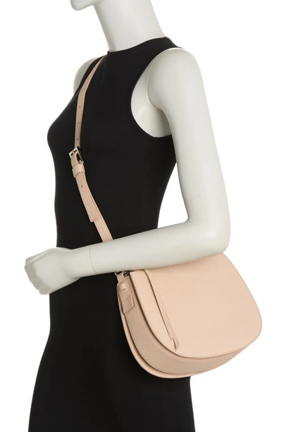 Allsaints Captain Round Leather Crossbody Bag In Neutral