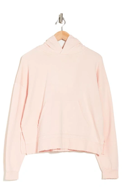 Electric & Rose Joshua Distressed Crop Pullover Hoodie In Blush