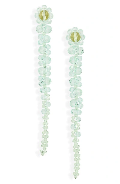 Simone Rocha Beaded Drop Earrings In Mint