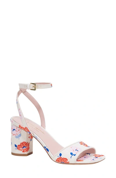 Kate Spade Delphine Ankle Strap Sandal In Cream Dotty Floral