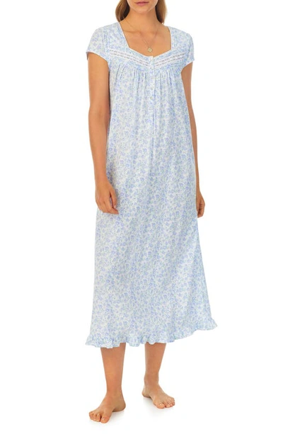 Eileen West Cap Sleeve Nightgown In White Multi