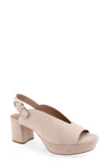 Aerosoles Cornelia Slingback Platform Sandal In Tan Suede