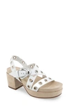 Aerosoles Cleveland Slingback Platform Sandal In White Leather