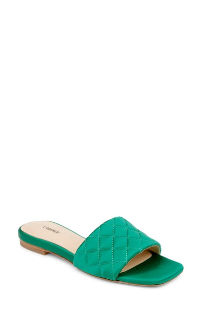 L Agence Aloise Slide Sandal In Sea Green Satin