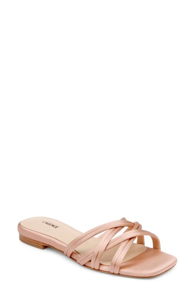 L Agence Abelle Slide Sandal In Dusty Pink Satin