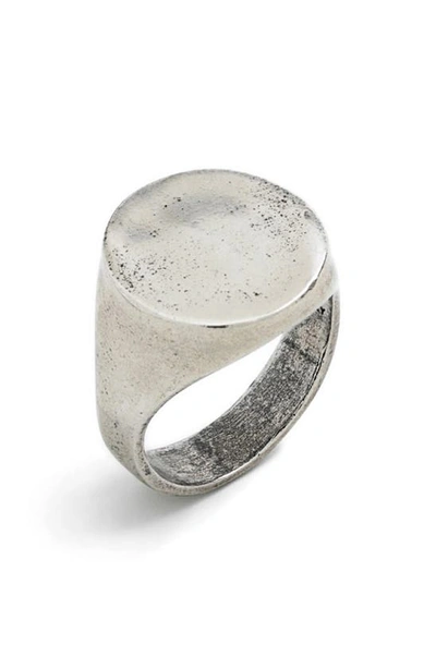 Degs & Sal The Basic Sterling Silver Signet Ring In Metallic