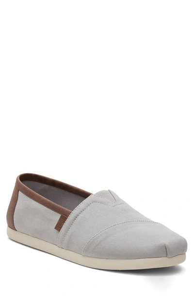 Toms Alpargata Faux Leather Trim Slip-on Sneaker In Grey