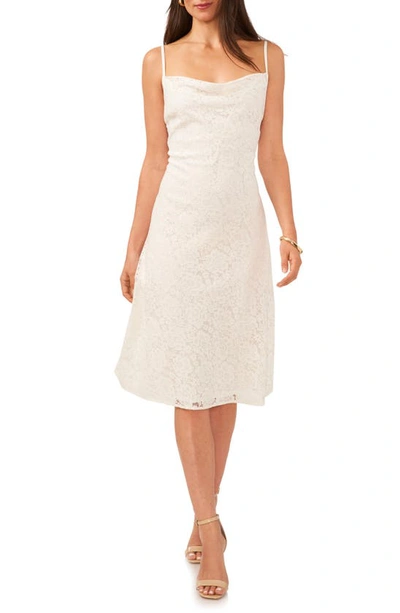 1.state Cowl Neck Lace Midi Dress In New Ivory