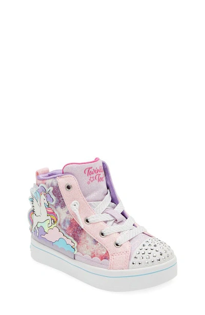 Skechers Kids' Twi-lites 2.0 Enchanted Unicorn Glitter Light-up Sneakers In Pink/ Multi