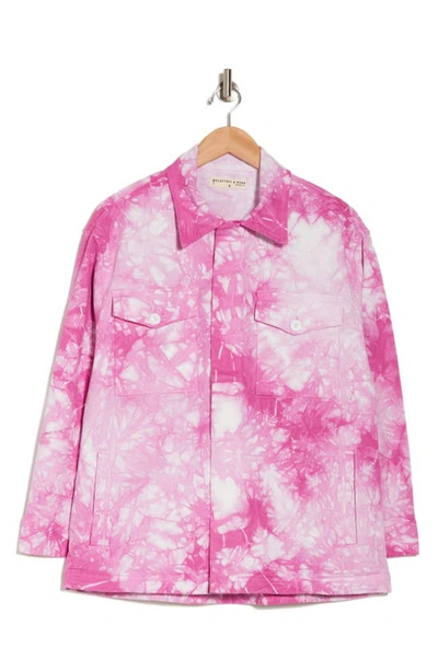 Electric & Rose Emerson Tie Dye Cotton Blend Twill Jacket In Amethyst/ Cloud