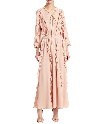 Valentino Trimmed Maxi Dress In Nocolor