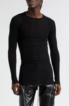 Rick Owens Forever Rib Jersey T-shirt In Black