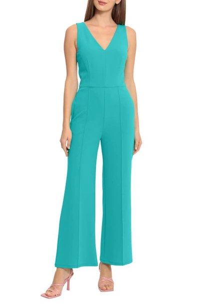Maggy London Princess Seam Jumpsuit In Green