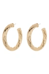 Tasha Textured Hoop Earrings In Gold