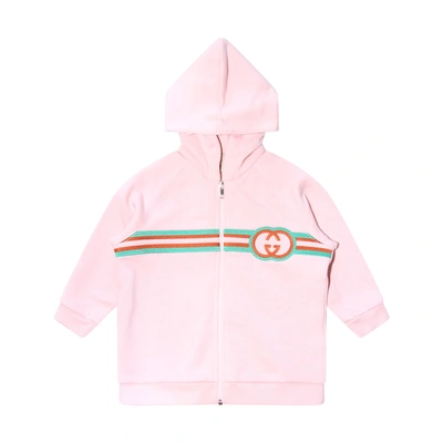 Gucci Babies' Smooth Pink Cotton Sweatshirt