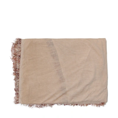 Faliero Sarti Beige Modal And Cotton Blend Scarf In Brown