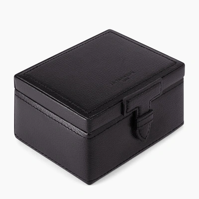 Le Tanneur Coffret Boutons De Manchettes En Cuir In Black