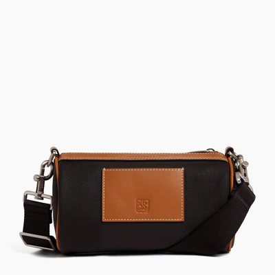 Le Tanneur Maurice Mini Shoulder Bag In Coated Canvas In Brown