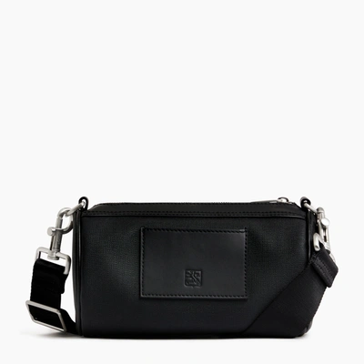 Le Tanneur Maurice Mini Shoulder Bag In Coated Canvas In Black