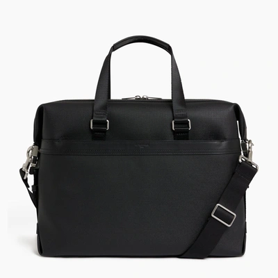 Le Tanneur Porte Documents 15" Maurice En Toile Enduite In Black